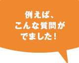 例えば、こんな質問がでました！